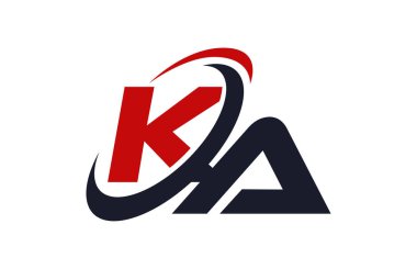 Ka Logo Swoosh küresel kırmızı mektup vektör kavramı