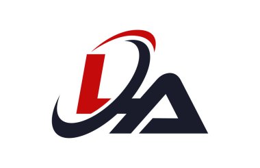 La Logo Swoosh küresel kırmızı mektup vektör kavramı