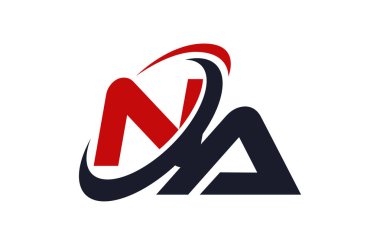 Na Logo Swoosh küresel kırmızı mektup vektör kavramı