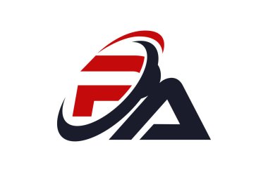 PA Logo Swoosh küresel kırmızı mektup vektör kavramı