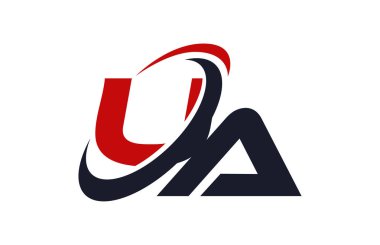 UA Logo Swoosh küresel kırmızı mektup vektör kavramı