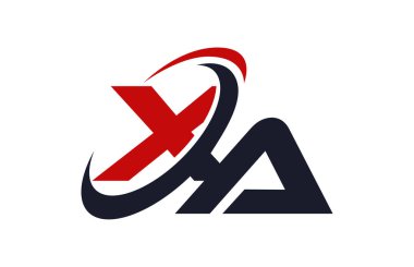 XA Logo Swoosh küresel kırmızı mektup vektör kavramı