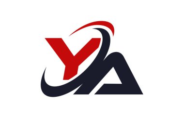 Ya Logo Swoosh küresel kırmızı mektup vektör kavramı