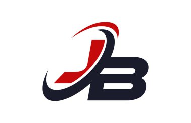 JB Logo Swoosh küresel kırmızı mektup vektör kavramı