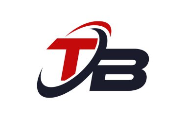 TB Logo Swoosh küresel kırmızı mektup vektör kavramı
