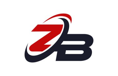 ZB Logo Swoosh küresel kırmızı mektup vektör kavramı
