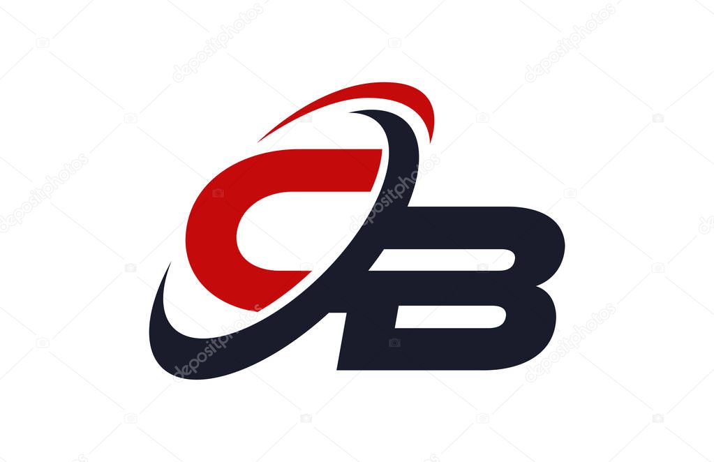 CB Logo Swoosh Global Red Letter Vector Concept