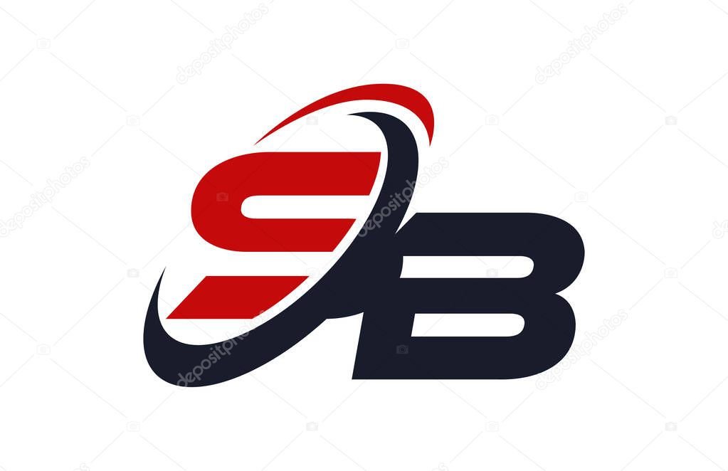 SB Logo Swoosh Global Red Letter Vector Concept