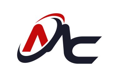 Mc Logo Swoosh küresel kırmızı mektup vektör kavramı