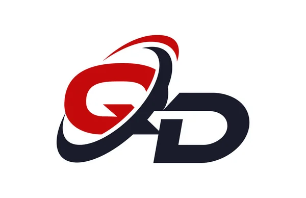 Logo Swoosh Global Red Letter Vector Concept — Vector de stock