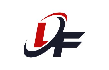 Eğer Logo Swoosh küresel kırmızı mektup vektör kavramı