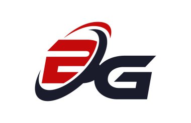 Bg Logo Swoosh küresel kırmızı mektup vektör kavramı