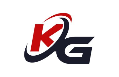 Kg Logo Swoosh küresel kırmızı mektup vektör kavramı