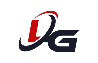 LG logosu Swoosh küresel kırmızı mektup vektör kavramı