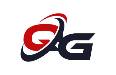 QG Logo Swoosh küresel kırmızı mektup vektör kavramı