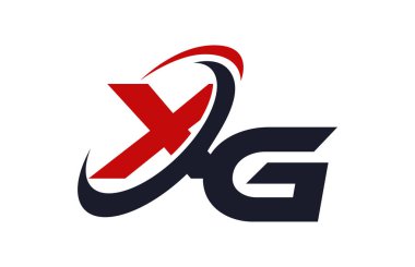 XG Logo Swoosh Global Red Letter Vector Concept