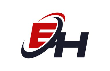 Ha Logo Swoosh küresel kırmızı mektup vektör kavramı