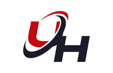 Ah Logo Swoosh küresel kırmızı mektup vektör kavramı