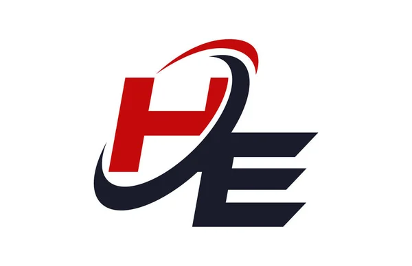 Logo Swoosh Global Red Letter Vector Concept — Stock Vector