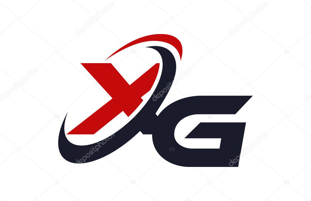 XG Logo Swoosh Global Red Letter Vector Concept