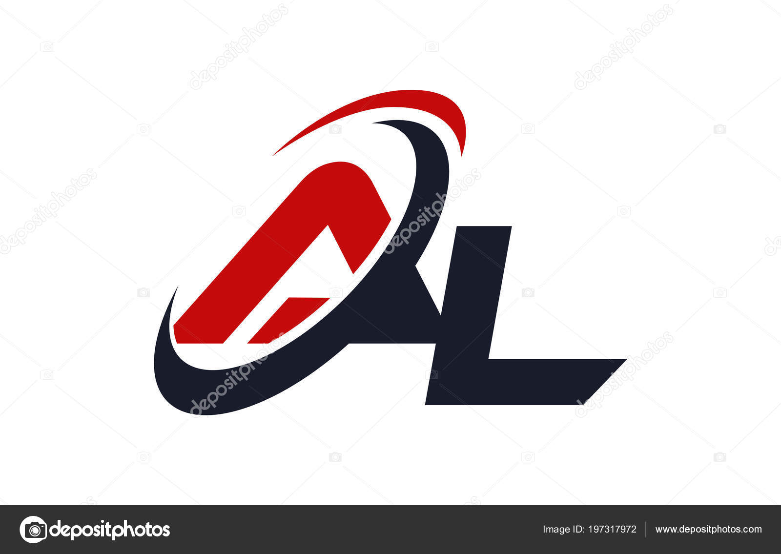 Logo Swoosh Global Red Letter Vector Concept Stock Vector by
