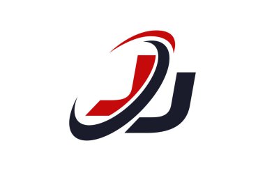 JJ Logo Swoosh küresel kırmızı mektup vektör kavramı