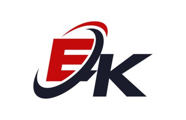 Ek Logo Swoosh küresel kırmızı mektup vektör kavramı