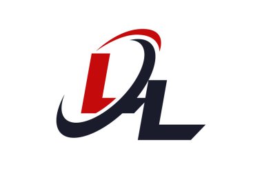 Ll Logo Swoosh küresel kırmızı mektup vektör kavramı
