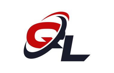 QL Logo Swoosh küresel kırmızı mektup vektör kavramı