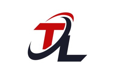 TL Logo Swoosh küresel kırmızı mektup vektör kavramı