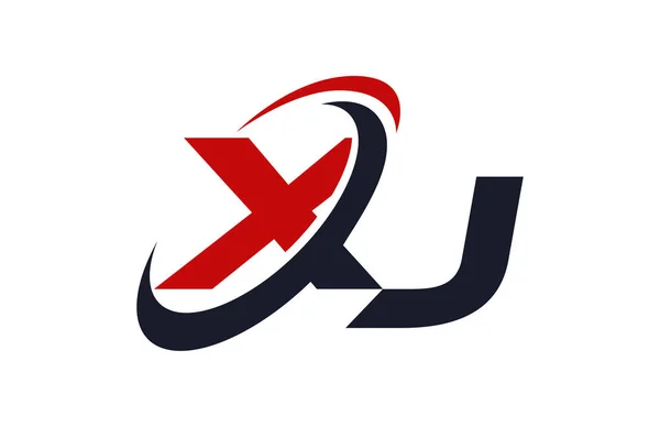 Logo Swoosh Global Red Letter Vector Concept — Stock Vector
