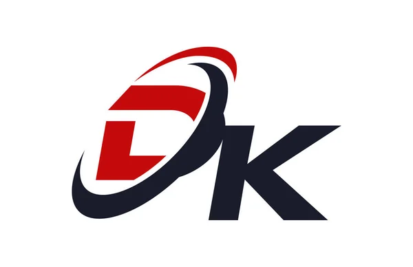 Logo Swoosh Küresel Kırmızı Mektup Vektör Kavramı — Stok Vektör