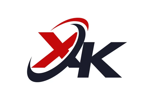 Logo Swoosh Küresel Kırmızı Mektup Vektör Kavramı — Stok Vektör