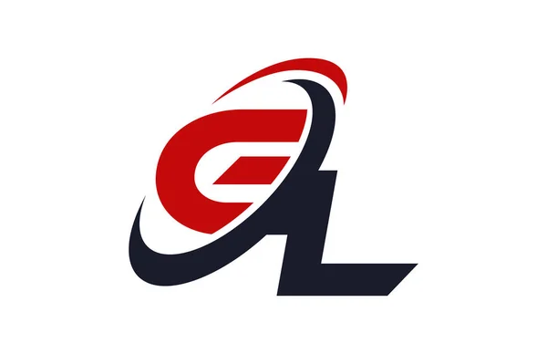Logo Swoosh Global Red Letter Vector Concept — Vector de stoc