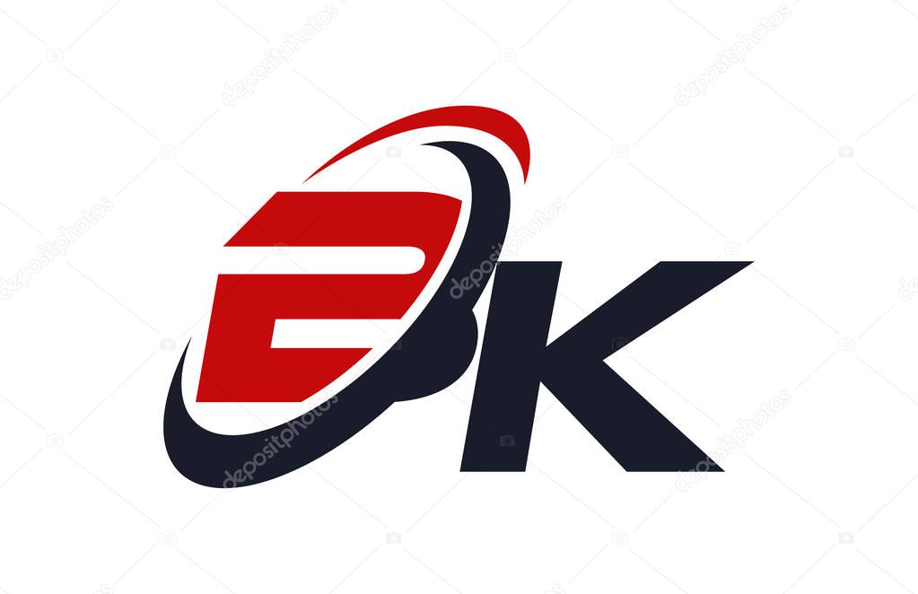 BK Logo Swoosh Global Red Letter Vector Concept