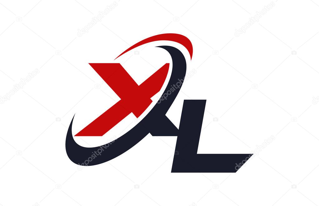XL Logo Swoosh Global Red Letter Vector Concept