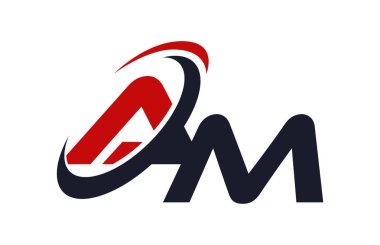 Benim Logo Swoosh küresel kırmızı mektup vektör kavramı