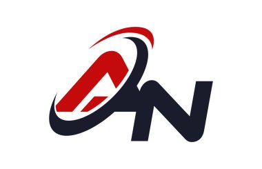 Bir Logo Swoosh küresel kırmızı mektup vektör kavramı