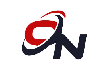 Küresel kırmızı mektup vektör kavramı logosuna Swoosh