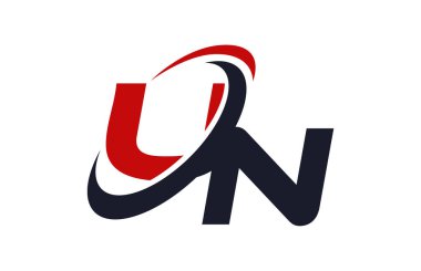 BM logosu Swoosh küresel kırmızı mektup vektör kavramı