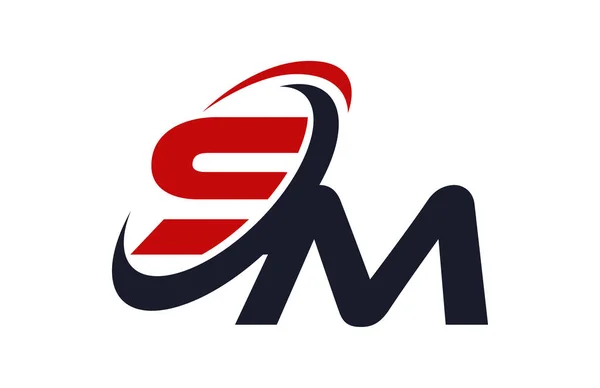 Logo Swoosh Global Red Letter Vektorkonzept — Stockvektor