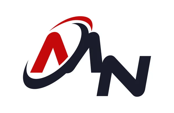 Logotipo Swoosh Conceito Vetor Global Letra Vermelha —  Vetores de Stock