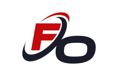 Fo Logo Swoosh küresel kırmızı mektup vektör kavramı