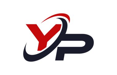 YP Logo Swoosh küresel kırmızı mektup vektör kavramı