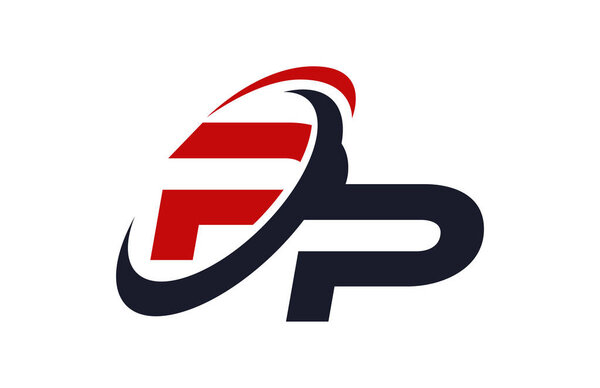 PP Logo Swoosh Global Red Letter Vector Concept