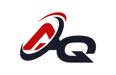 Aq Logo Swoosh küresel kırmızı mektup vektör kavramı