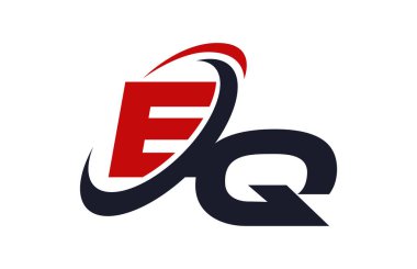 EQ Logo Swoosh küresel kırmızı mektup vektör kavramı