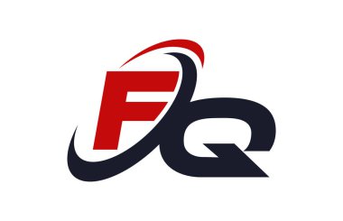 FQ Logo Swoosh küresel kırmızı mektup vektör kavramı