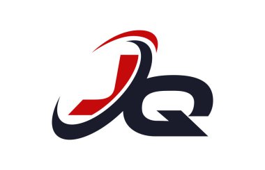 JQ Logo Swoosh küresel kırmızı mektup vektör kavramı