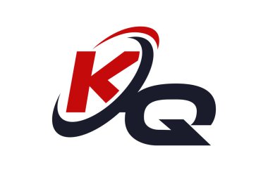 KQ Logo Swoosh küresel kırmızı mektup vektör kavramı